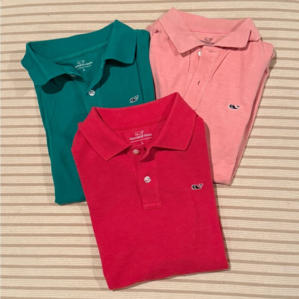 Three Vineyard Vines Golf Shirts